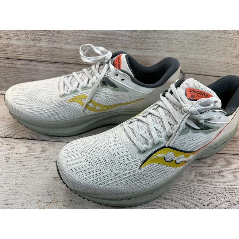 Saucony Triumph 21 Men's White Running Shoes Athletic Sneakers Size 11.5